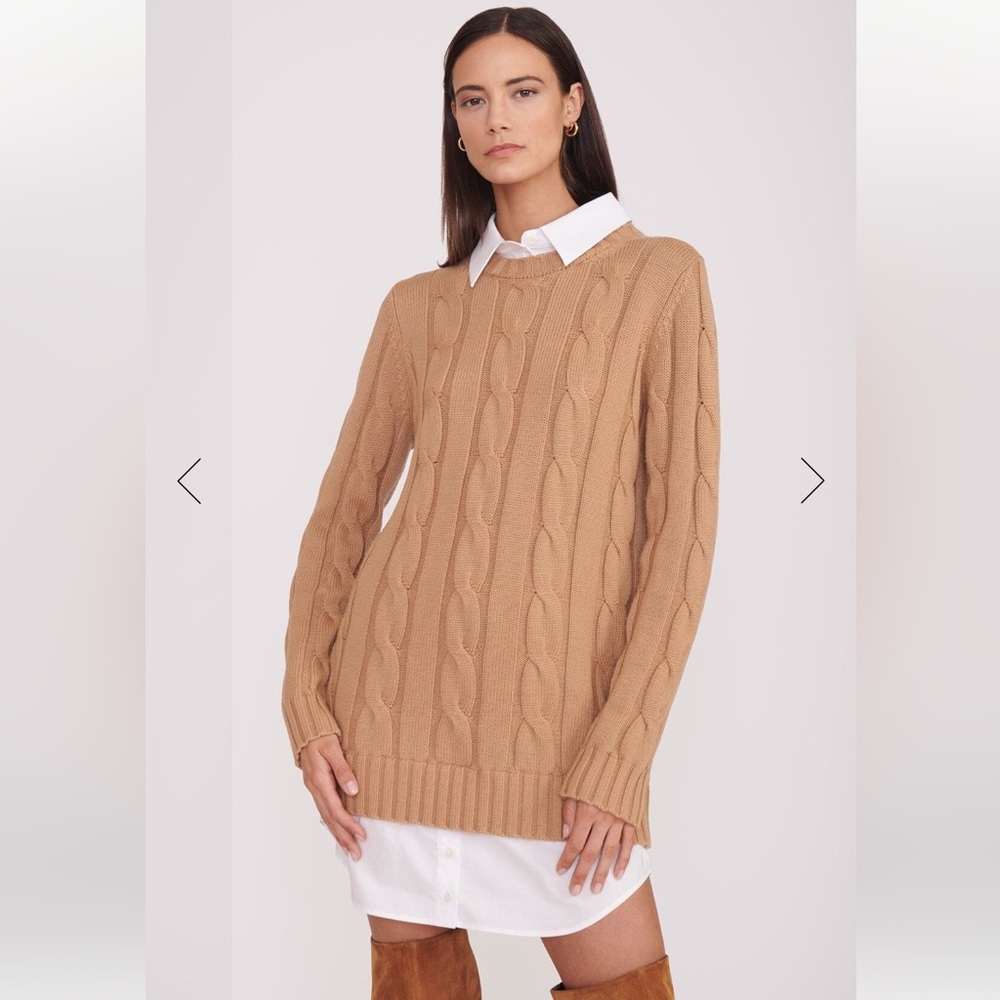 STAUD ALDRIN DRESS CAMEL WHITE